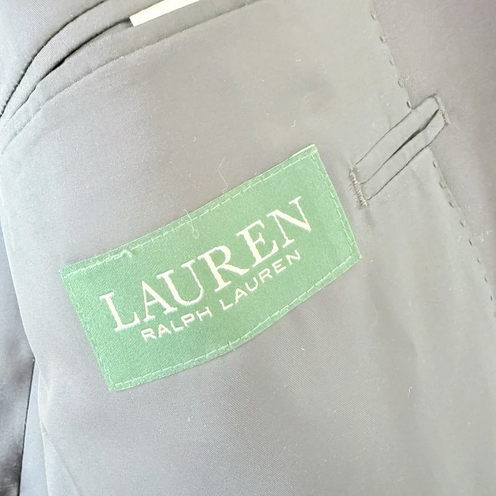 Lauren Ralph Lauren Men's Navy Wool Sport Coat Blazer Jacket Gold Buttons 46R‎